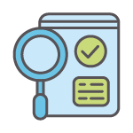 Icon of an application with a magnifying glass.