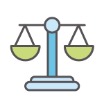 Icon of a balanced scale.