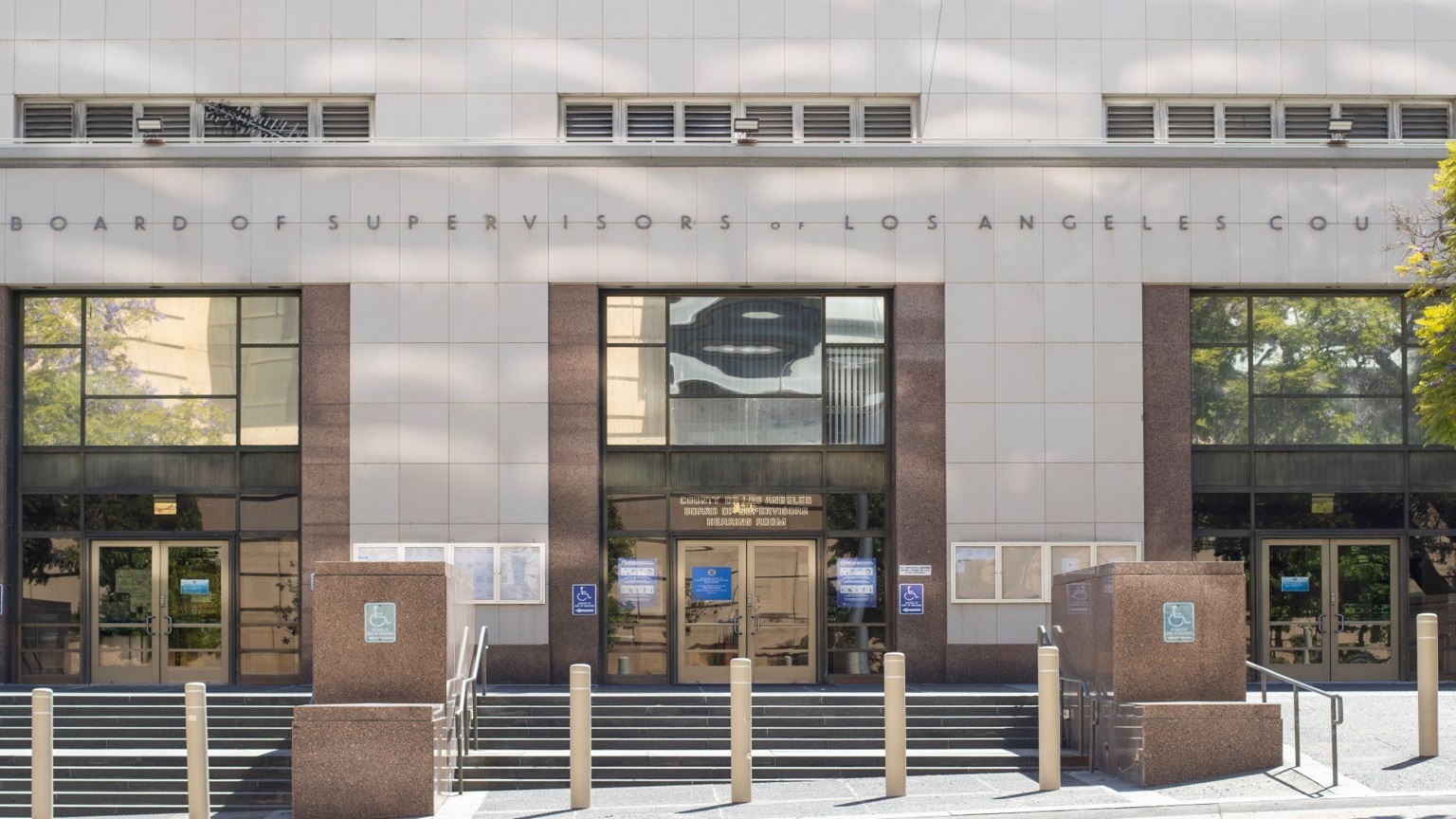 Outside front view of the LA County Board of Supervisors building